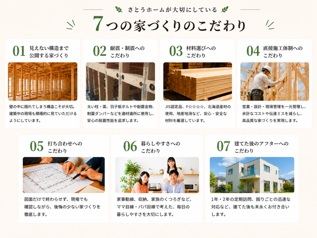 さとうホームが大切にしているこだわりがコチラ